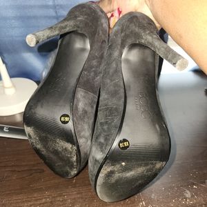 Suede blk heels